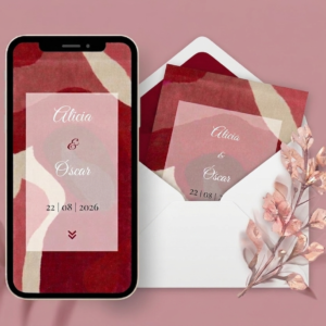 Invitación de boda digital modelo Siena con estética floral clásica y elegante